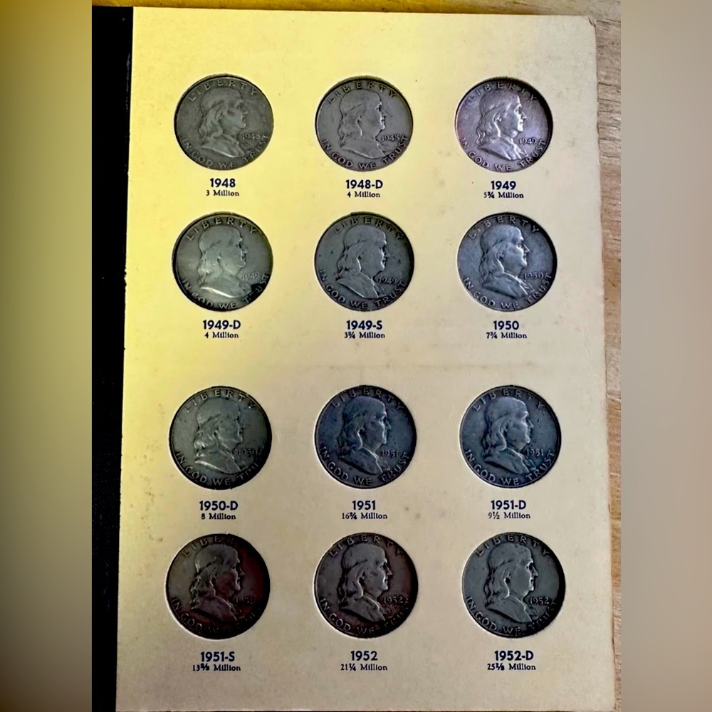 Library of Coins FRANKLIN HEAD HALF DOLLARS 1948 -1963 VOL. 21  COMPLETE SET